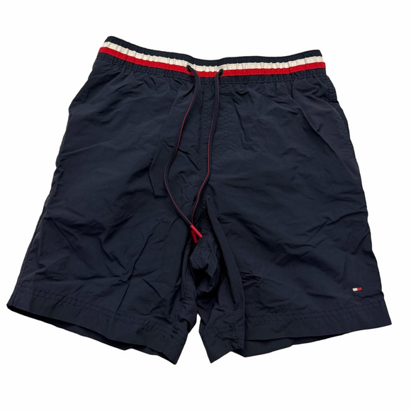 Tommy Hilfiger Other - Tommy Hilfiger Dark Blue Swim Trunks Shorts Drawstrings Red White Accents
